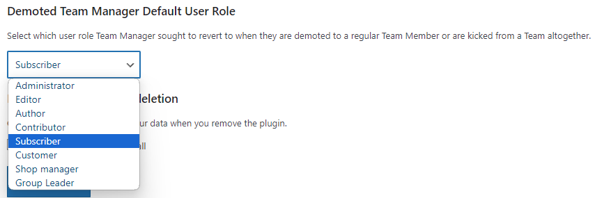 Demoted Team Manager Default User Role